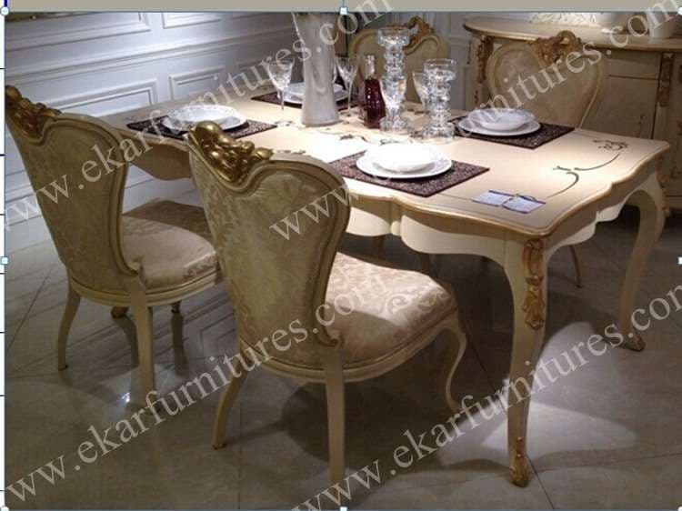 Wholesale Classic Rectangle 6 Seat Wood Dinner Table Set